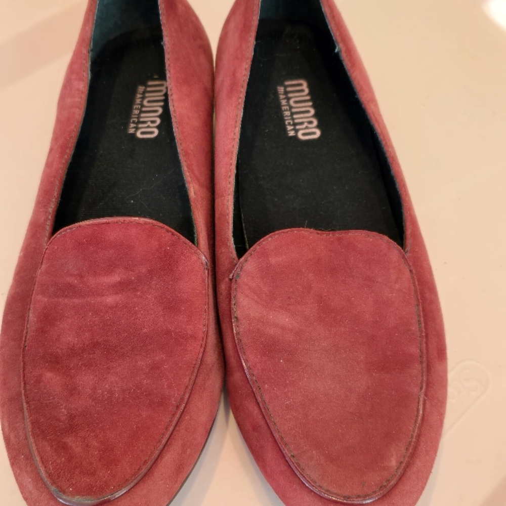 Munro Dark Red Suede Loafers